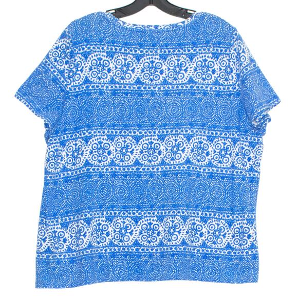 Talbots Womens Top Boho Coastal Grandma Cottage Feminine Boxy Blue 2X Petite - Picture 2 of 5